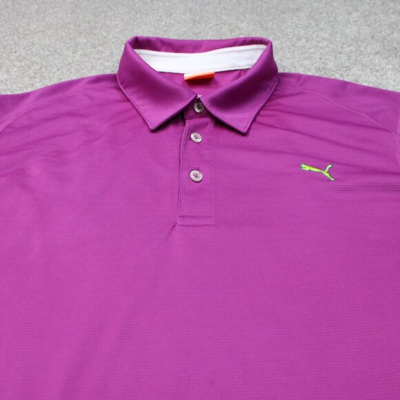 Puma Polo Shirt Mens Large Purple USP Dry Golf Polyester Short Sleeve Pullover - Picture 5 of 16
